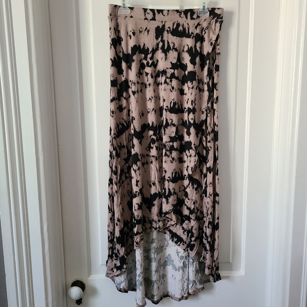 Reverse Dye Asymmetrical Skirt